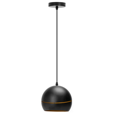 Lampadario a sospensione ovale nero Moderna in metallo E27