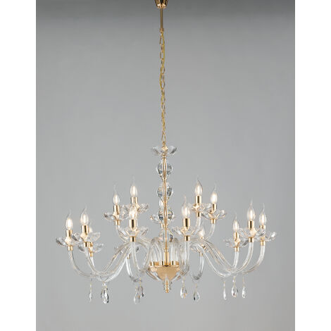 Lampadario a sospensione RIFLESSO oro in cristallo (5xE14)