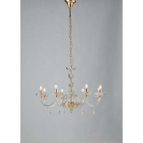 Lampadario a sospensione RIFLESSO oro in cristallo (8xE14)