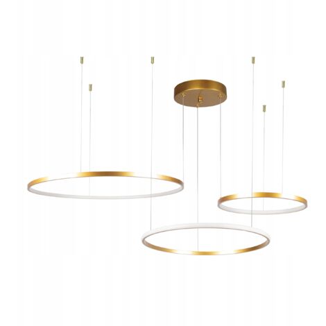 Lampadario a sospensione Ring 40+ 60+80 ORO + TELECOMANDO