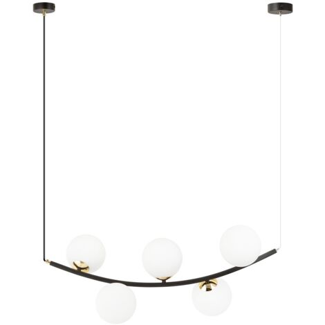 Lampadario a sospensione RITZ 5 luci nero opale Emibig