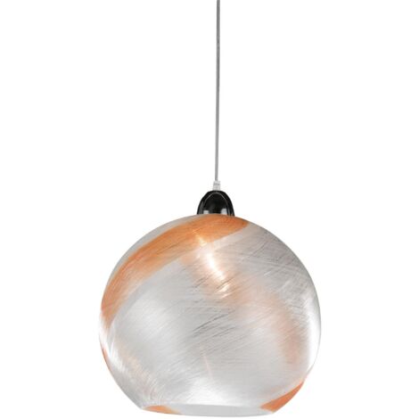 Lampadario a sospensione SFERA in vetro jeansato D30 cm ambra piccolo