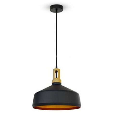 Lampadario a sospensione stile industriale in metallo pendente a coppa attacco E27 luce tavolo cucina di colore nero o bianco