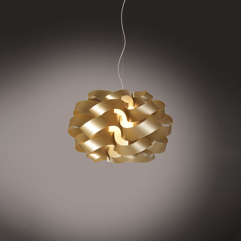 Image of Sospensione Moderna 1 Luce Cloud D30 In Polilux Oro Made In Italy - Oro