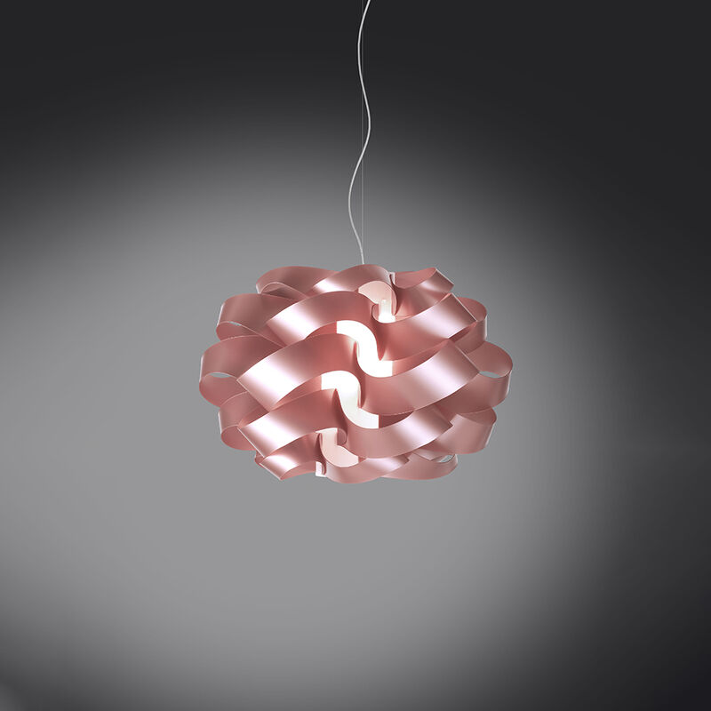 Image of Sospensione Moderna 1 Luce Cloud D40 In Polilux Rosa Metallico Made In Italy - Rosa