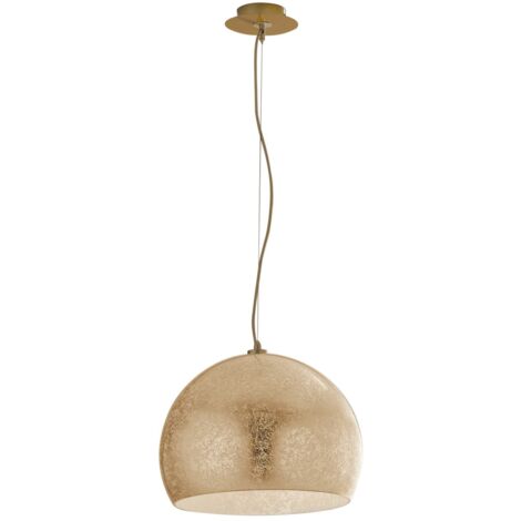 "Lampadario a sospensione VANITY oro in vetro con cavo in tessuto (3xE27)"