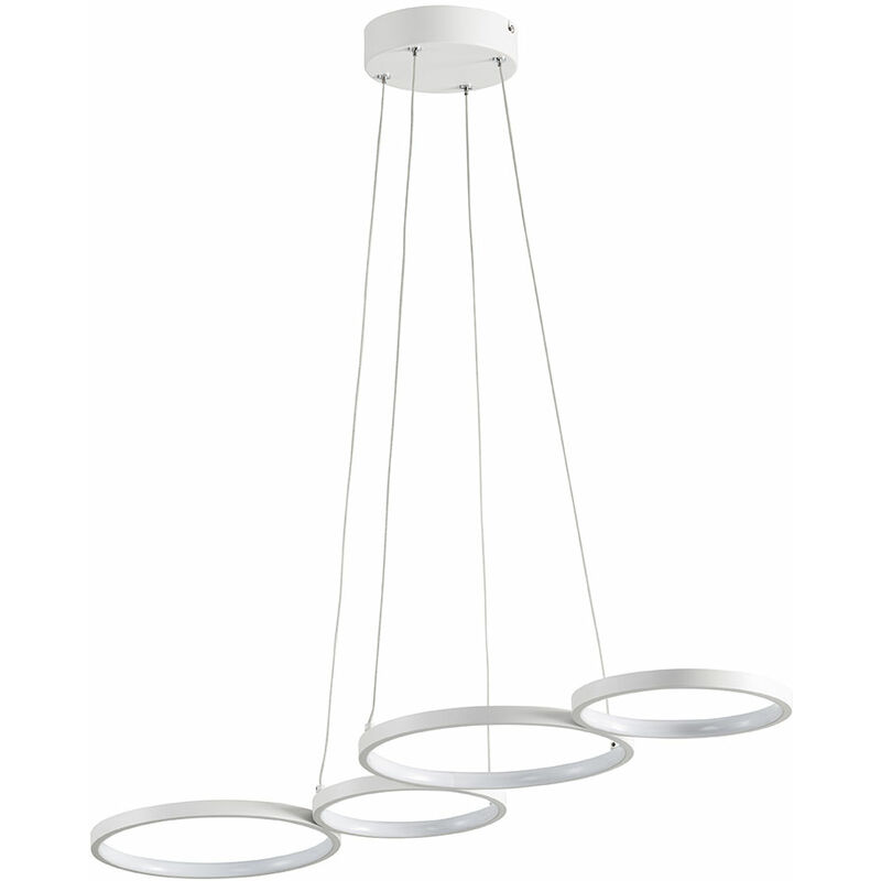 Image of Lampade lampada a sospensione soggiorno tavolo da pranzo lampada moderna bianca led lampada a sospensione dimmerabile, alluminio, 31W 2300Lm, LxPxH