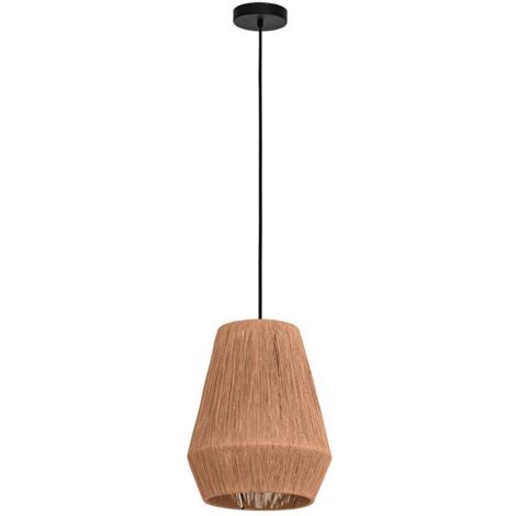 Lampadario A Sospensione Vintage Alderney Acciaio Nero Filo Tessile 1 Luce E27