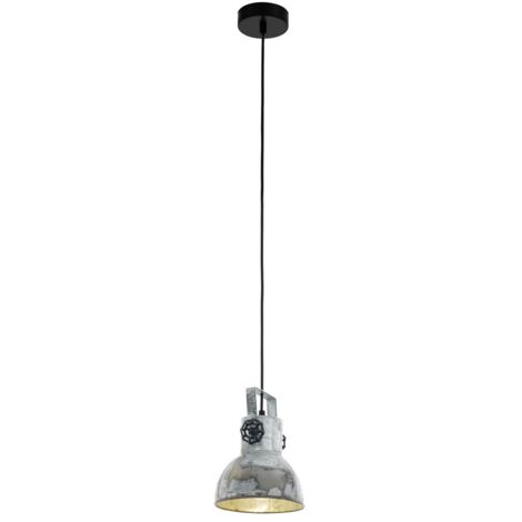 Lampadario A Sospensione Vintage Barnstaple Acciaio Nero 1 Luce E27