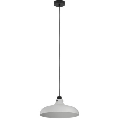Lampadario A Sospensione Vintage Matlock Acciaio Nero Grigio 1 Luce E27