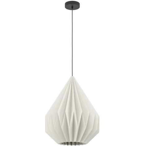 Lampadario A Sospensione Vintage Minting Acciaio Nero Bianco 1 Luce E27