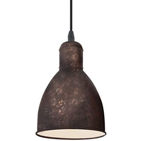 Lampadario A Sospensione Vintage Priddy 1 Acciaio Rame Anticato 1 Luce E27