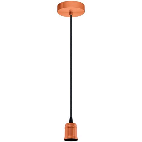 Lampadario A Sospensione Vintage Yorth Acciaio Rame Spazzolato 1 Luce E27