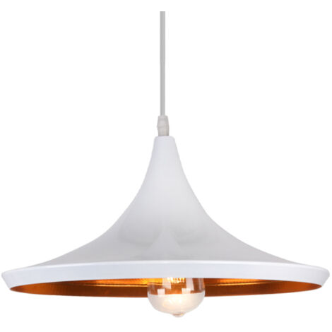 Lampadario a SospensioneVintage Industriale Light Paralume Lampada da Soffitto Cucina Ristorante Caffè Bar Decorazione , Bianca