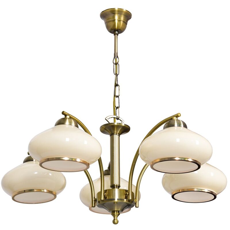 Image of Lampadario classico da soffitto lampada a sospensione rita Patina 5xE27 per soggiorno - Activejet