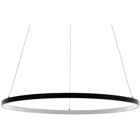 Lampadario ad anello in allumino nero cm. H.92 x Ø.60