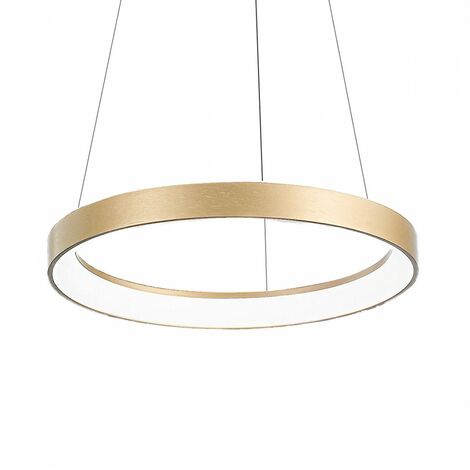 Lampadario anello oro di cristallo per soggiorno led 40w 3500k - 7D3A