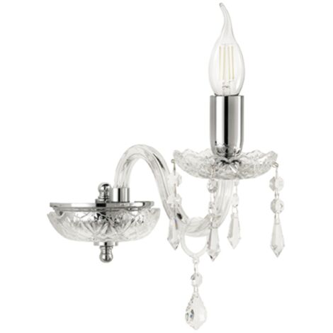 Lampadario applique 12 cm in cristallo DALLAS a 1 luce CROMO