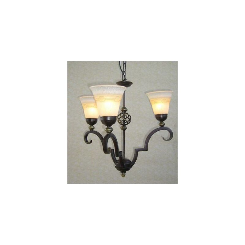 Image of Cruccolini - Lampadario applique lampada romantica 3 luci diametro 55 altezza 70 cm