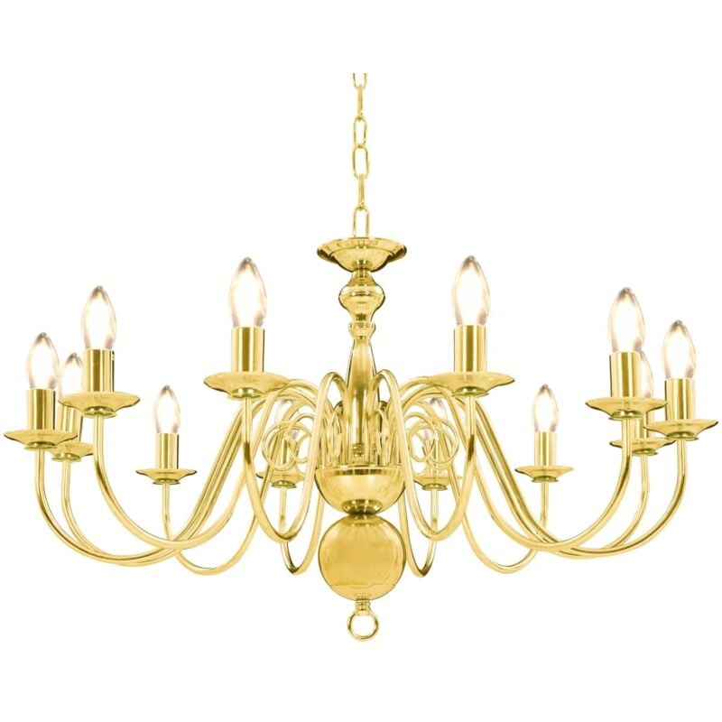 Lampadario Dorato per 12 Lampadine E14 - Vidaxl