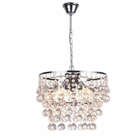 Lampadario Art Déco cristallo cromato 3xE14 Reality