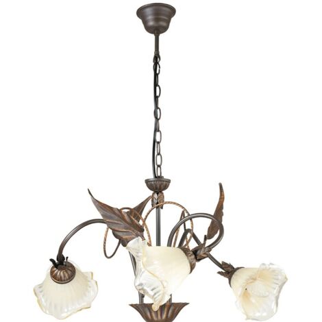 Lampadario Autunno Marrone 3Xe14 60X40Cm - Fan Europe