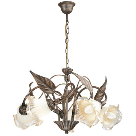Lampadario Autunno Marrone 5Xe14 62X40Cm - Fan Europe