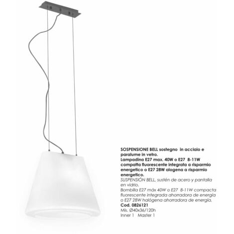 Lampadario bell vt d40x120h - bizzotto