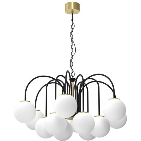 Lampadario Cambridge glamour oro/nero 12 sfere E14 Luminex