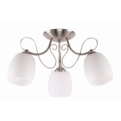 Lampadario Candellux AMBA 3 luci E27 cromo bianco