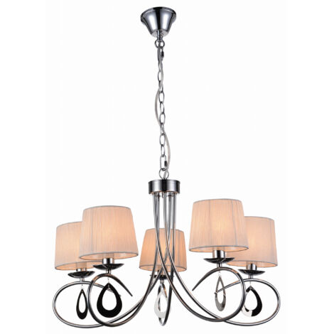 Lampadario Candellux Arnika 35-21687 cromo 5xE14 bianchi