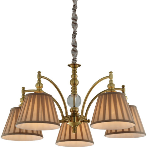 Lampadario Candellux Austin 35-13859 ottone beige 5xE14
