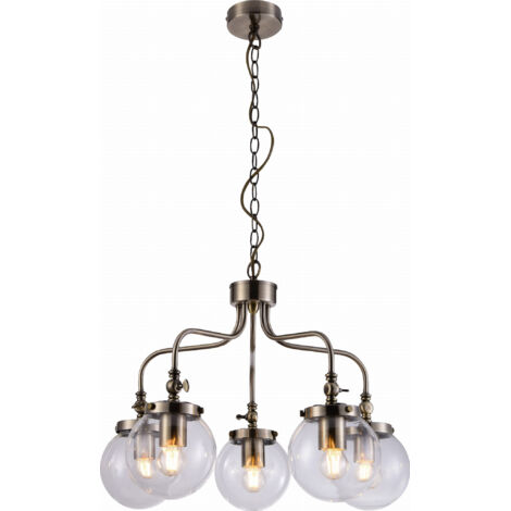 Lampadario Candellux Ballet 35-70876 ottone vetro 5xE27