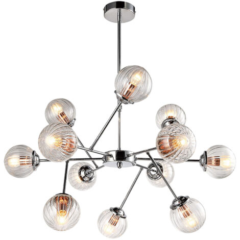 Lampadario Candellux Best 30-64806 12xE14 cromo vetro