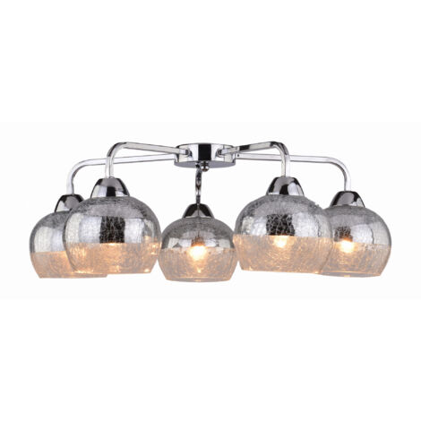 Lampadario Candellux Cromina 98-55668 5xE27 cromo vetro