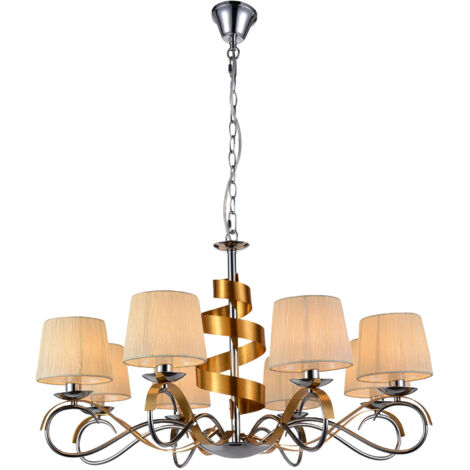 Lampadario Candellux Denis 38-23469 cromo 8xE14 Ø80cm