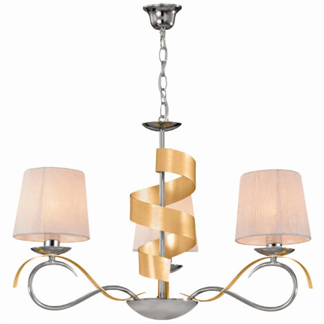 Lampadario Candellux Denis cromato 3xE14 Ø68 cm con catena