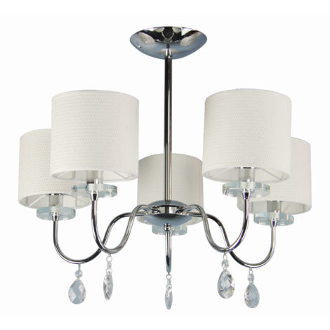 Lampadario Candellux Estera 35-11671 5xE14 cromo crema