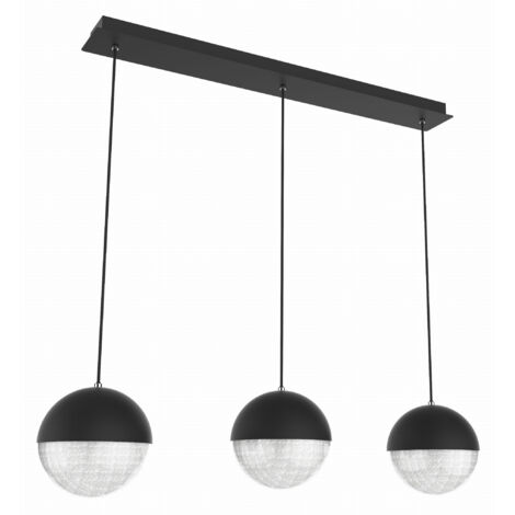 Lampadario Candellux Furni 3 LED 15W 4000K nero acrilico