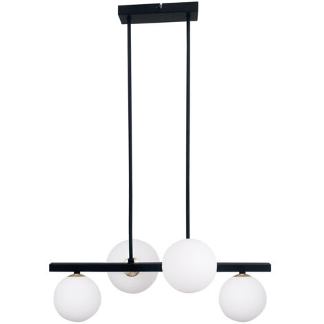 Lampadario Candellux Kama 4xG9 28W nero bianco vetro