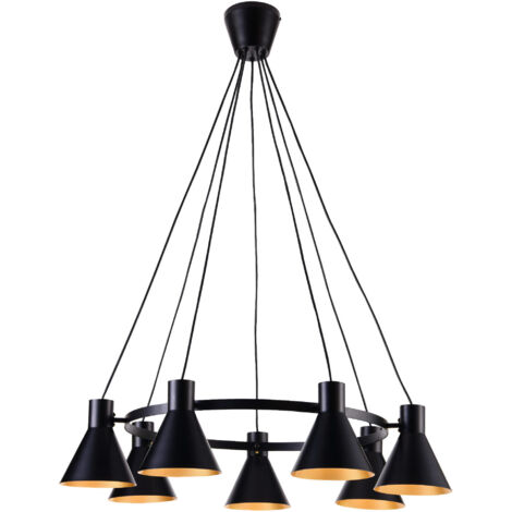 Lampadario Candellux More 37-71170 7xE27 nero/oro metallo
