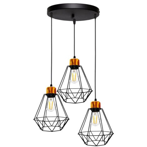 Lampadario Candellux PRIMO nero/oro 3xE27 60W h100cm