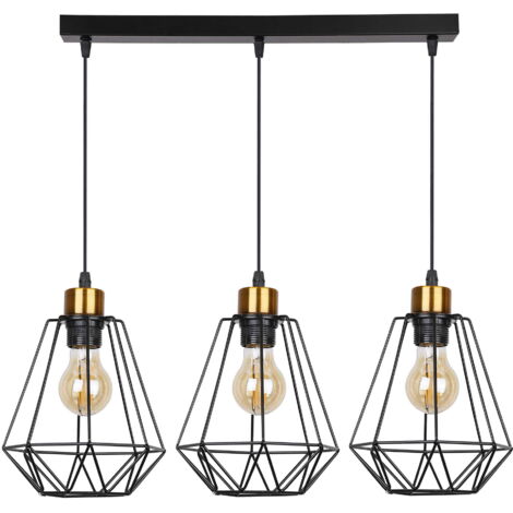 Lampadario Candellux Primo nero/oro 3xE27 dimmer regolabile