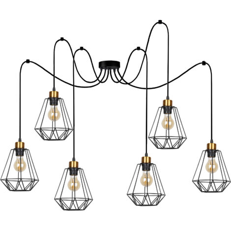 Lampadario Candellux PRIMO nero oro 6xE27 36-00316
