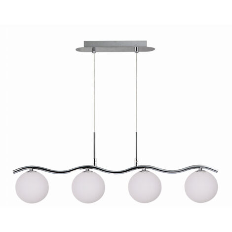 Lampadario Candellux Ramon 4xG9 cromo/bianco in vetro