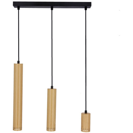 Lampadario Candellux TUBO 3xGU10 nero/legno dimmer 46cm