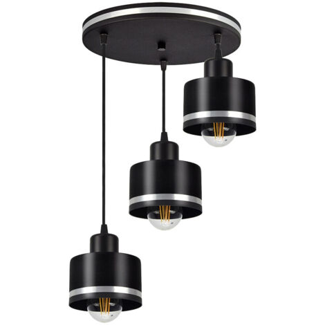 Lampadario Candellux WAMA 3xE27 nero/argento regolabile 100cm