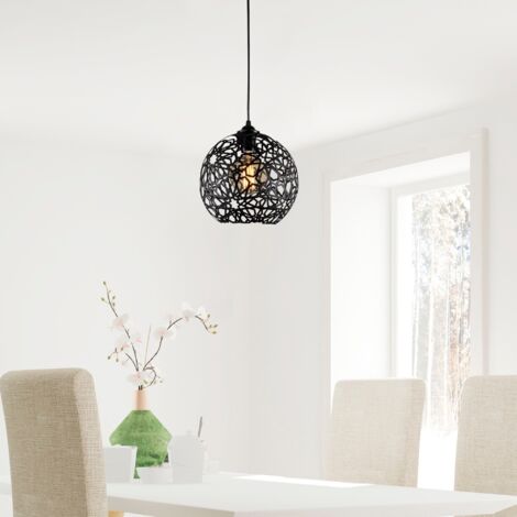 Lampadario cavi dall'altezza regolabile D. 25 x H. 39/119 cm in Metallo Nero - CELINDRA