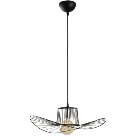 Lampadario cavi dall'altezza regolabile H. 24/110 cm in Metallo Nero - TELLIA