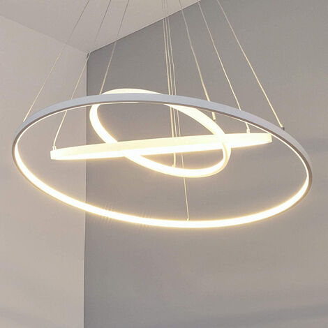 Lampadario cerchio pendente moderno LED 48W luce sospensione 3 anelli tavolo soggiorno camera salone cucina 230V Luce 6000K